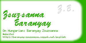 zsuzsanna baranyay business card